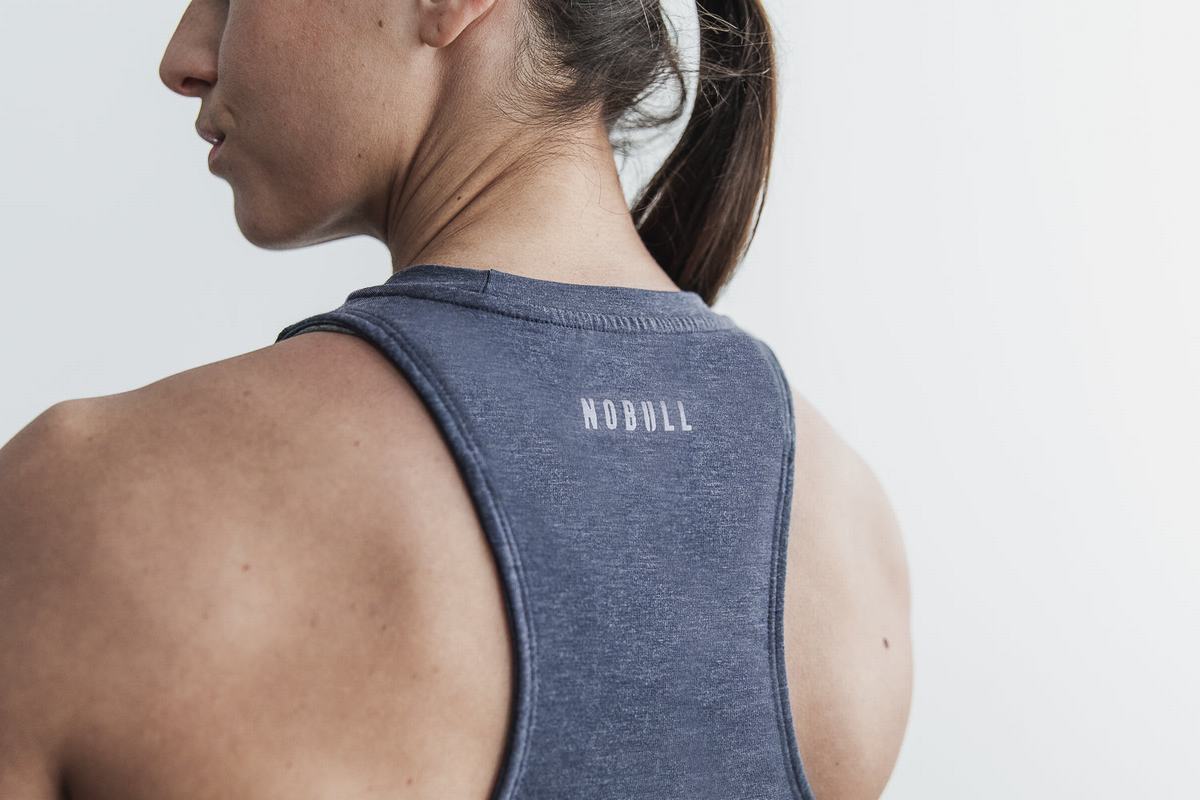 Nobull Crossfit® High-Neck Women's Tank Tops Navy | Australia (CF4950)